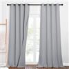 PONY DANCE Tende Fonoassorbenti con Anelli Tende per Interni Tende Moderne 100% Tende Oscuranti Camera da Letto Tende Termiche Isolanti per Interni 2 Pezzi 132x260 CM, Grigio Chiaro