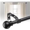 DAKEPOLE Asta per tende da 70-120 cm, colore nero opaco, 16 mm, asta per tenda allungabile con supporti, stabile set di bastoni per tende per camera da letto, soggiorno, cucina