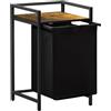 Lifewit Cesto Portabiancheria, Mobile Biancheria Sporca con Sacco Porta Biancheria in Tessuto Oxford e Ripiano in Metallo per Lavanderia, Camere da Letto, Bagno, Dormitori, 69 L, Nero