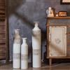Sziqiqi Vaso da Terra Alto Bianco - 83/68/55cm Vasi da Terra Grandi Set Di 3 Grando Vasi di Fiori Vintage Per Rami Di Pampa Vaso Decorativo in Metallo Sovradimensionato Per Soggiorno Camera Da Letto