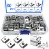XTUDOU® 80 Pezzi Dado Scorrevole con Scanalatura a T, M4/M5/M6/M8 Nut in Acciaio Al Carbonio Dadi a T con Scatola di Stoccaggio per Fessura di Estrusione in Alluminio Serie 30