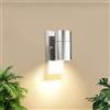 Allesgute Applique Murale Led Esterna In Acciaio Inossidabile - Illuminazione Moderna Ip44 Con Sensore Crepuscolare - Perfetta Per Giardino, Cortile E Ingresso - Lampadina Gu10 5w 500lm Bianco Caldo Inclusa