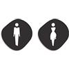 3DP Signs - Elegant, Set 2X- Targa Bagno Uomo Donna a Rilievo CA104- Segnali Bagno Adesivi Toilette Uomo Donna - Cartelli Bagno Uomo Donna - Targhetta Bagno Uomo Donna Adesivi per Toilette (Sasso)