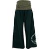 GURU SHOP Pantaloni spa, pantaloni da yoga, pantaloni a vita larga, da donna, in cotone, abbigliamento alternativo, Oliva, 48