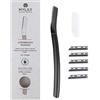 MYLILY Rasoio viso nero metallico | Dermaplaning viso | Eyebrow razor | Con 5 lametta viso donna