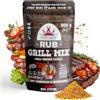 Poppamies Grill Mix BBQ Rub - Condimento per Barbecue 100% Naturale - Mix di Spezie al Peperoncino e Aglio - Perfetto per cibi alla griglia! Manzo Maiale Pesce Verdure Pollo - Confezione Grande (200g)
