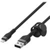 Belkin BoostCharge Pro Flex Cavo intrecciato da USB Type A a Lightning (2 m), cavo di ricarica certificato MFi, per iPhone 14/14 Plus, 13, 12, Pro, Max, mini, SE, iPad e altri - Nero
