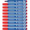 DONAU 7371001-04PL D-Signer U - Pennarello indelebile / 10 pezzi/rosso/punta rotonda 2-4 mm (tratto) / indelebile/atossico/impermeabile/a base di alcool