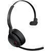 Jabra Evolve2 55 Cuffie Wireless Mono con tecnologia Jabra Air Comfort, USB-A dongle, Ottimizzato per Microsoft Teams, Mono, Senza Supporto