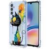 XINYEXIN Cover per Samsung Galaxy A05s Trasparente Slim - Custodia per Cellulare TPU Antiurto, Serie di Graffiti Artistici Colorati e Cool, Disegno Carino - Black Cat