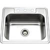 Houzer Glowtone 2522-9BS3-1 - Lavello da incasso a vasca singola, 3 fori, per cucina, in acciaio INOX, 63,5 cm, profondità 23 cm
