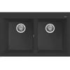 Elleci PRONTA CONSEGNA - SPEDIZIONE IMMEDIATA Elleci LGQ35040 Lavello da Incasso 2 vasche Sopratop 79 x 50 cm finitura Granitek Matt Nero 40 Quadra 350