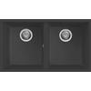 Elleci PRONTA CONSEGNA - SPEDIZIONE IMMEDIATA Elleci LGQ35059BSO Lavello da Incasso 2 Vasche Sottotop 760 x 435 mm finitura Granitek Classic Antracite 59 Quadra 350 SOTTOTOP