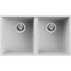 Elleci LGQ35068BSO Lavello da Incasso 2 Vasche Sottotop 760 x 435 mm finitura Granitek Matt Bianco 68 Quadra 350 SOTTOTOP