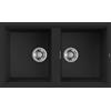 Elleci PRONTA CONSEGNA - SPEDIZIONE IMMEDIATA Elleci LKB45086 Lavello 2 vasche Sopratop 86 x 51 cm finitura Keratek Black 86 Best 450