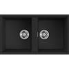 Elleci PRONTA CONSEGNA - SPEDIZIONE IMMEDIATA Elleci LKB45086BSO Lavello 2 vasche Sottotop 836 x 488 mm finitura Keratek Black 86 Best 450 SOTTOTOP