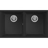 Elleci PRONTA CONSEGNA - SPEDIZIONE IMMEDIATA Elleci LKQ35086BSO Lavello da Incasso 2 Vasche Sottotop 760 x 435 mm finitura Keratek Black 86 Quadra 350 SOTTOTOP