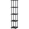 Furinno Turn-N-Tube Scaffale espositivo quadrato ad angolo a 5 livelli, Nero/Grigio