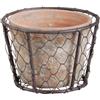 Esschert Design AT10 - Vaso in Terracotta invecchiata con Cestino Metallico