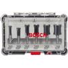 Bosch Accessories Set Frese da 6 pz. Bit Dritti (per Legno, Accessorio Fresatrici Verticali con Codolo di 8 mm)