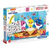 Clementoni - 26095 - Supercolor Puzzle - Baby Shark - Double Face Coloring - 60 pezzi - Made in Italy - puzzle bambini da colorare, 5 anni+
