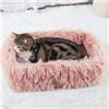 TIGOADT Cuccia Gatto Letto Peloso con Tappeto Tiragraffi per Gatti Cartone Ondulato,Grattino Gratta Unghie Accessori per Gatti Adulti in Casa Interno,Cat Scratcher Bed Antiscivolo (Rosa)