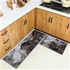 HSGLGNA Tappeto da cucina, set di 2 tappetini da cucina antiscivolo, lavabili, per cucina, corridoio, soggiorno, camera da letto, bagno (Stile E., 43x75+43x150cm)