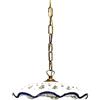 Generico Lampadario a sospensione rustico in ceramica siciliana 1 luce decoro Fiore per cucina, ingresso, veranda, taverna, bagno