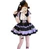 HIMI HIMIFASHION Adolescenti Carino Gonna Corta Lolita Dolce Strati Ruffle Gonne con Cintura Elastico In Vita A-line Bretella Gonna, Nero e viola., M