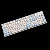 YMDK Double Shot 104 Miami PBT Shine Through OEM Profile Keycap Set adatto per Cherry MX Switch Tastiera Meccanica (Blu Bianco) (solo Keycap)