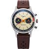 SUGESS Seagull ST1901 Panda 40mm Cream Racing Chronograph Sapphire 1963 Pelle Marrone V2 BNIB, crema, Cinturino