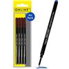 ONLINE 4 ricariche per penna roller compatibili con Faber-Castell, Senator, Schneider | Blu con tratto 0,7 mm di spessore, mine di ricambio per penna rollerball, mine per scooter a norma ISO 14145-2