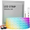 CUQI WS2812B Striscia LED Indirizzabile Individualmente 5050 SMD 256 RGBIC LED per Design Fai da Te e Decorazione per la Casa (300LEDs/5M, Bianco)