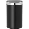 Brabantia Touch Bin New Pattumiera, 40 l, Nero Opaco con Coperchio Inox Satinato FPP