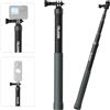 AFAITH Leggero Bastone Selfie in Fibra di Carbonio, Monopiede Portatile da 120 cm per GoPro Max Mini Hero 12 11 10 9, Palo Telescopico Impermeabile Palo Universale per Insta360, DJI Action, Smartphone