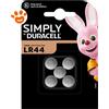 Duracell Batterie a Bottone Simply LR44 1,5 V - Confezione Da 5 Pezzi