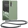kwmobile Custodia Compatibile con Realme X3 SuperZoom / X50 5G Cover - Back Case in Silicone TPU - Protezione Smartphone con Cordino - Verde Grigio