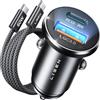 LISEN Caricatore Auto USB C 69W+60W Cavo [PD & QC3.0 Rapido] Caricatore Auto Accendisigari, Caricabatterie Auto USB C Kit di Accessori da Auto Per Cellulari Compatibile con iPhone 17 16 15 Pro Max