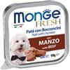 Monge Fresh Patè e Bocconcini per Cane in Vaschetta da 100 gr Gusto Manzo