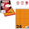 MarkIn Etichetta adesiva C/500 arancio fluo 100fg A4 70x36mm (24et/fg) Markin