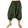 GURU SHOP Guru-Shop, Pantaloni Aladdin Pantaloncini Harem Pantaloncini 7/8 Lunghezza, Verde, Cotone, Dimensione Indumenti:L/XL (42), Pantaloni
