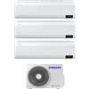 Samsung Climatizzatore Trial Split Inverter 7000 + 7000 + 12000 Btu Condizionatore con Pompa di Calore Classe A++/A+ Gas R32 Wifi (Unità Interna + Unità Esterna) - 2 x AR07TXEAAWK + AR12TXEAAWK + AJ052TXJ3KG Windfree Avant