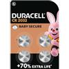 Duracell Batterie a moneta al litio da 3 V Duracell CR2032 (confezione da 4) - Fino al 70% di extra durata-Tecnologia Baby Secure-Raccomandate per l'utilizzo con Apple AirTag-Confezione a prova di bambino