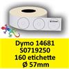 Dymo Etichette per Dymo 14681 S0719250 Disco Diametro 57mm Perm 160et