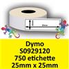 Dymo Etichette per Dymo S0929120 25x25mm Perm 750et