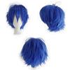 Rcrllya Parrucca Cosplay blu corta capelli lisci soffici parrucche unisex per feste in costume di Halloween