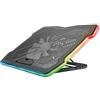 Trust Gaming GXT 1126 Aura Base di Raffreddamento Illuminata Multicolore per Laptop a 17.3, Velocità Regolabile, Modalità Silenziosa - Nero