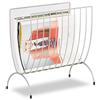 Relaxdays Portariviste metallo cesto raccoglitore per riviste da terra portagiornali HxLxP: 35 x 34 x 18 cm argento