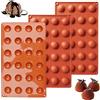 LUKIUP 3 Pezzi Stampo Silicone Semisfera Mini, 24 Cavità Piccolo Stampi per Cioccolatini, Ø 2.9 cm Stampo da Forno per Fare Bombe al Cioccolato Caldo, Torta, Gelatina, Mousse a Cupola