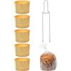 FAH FAMILY AT HOME Kit Stampo Panettone Alto 750 gr + Spillone Panettone + 5 Sacchetti Panettone con Chiusure, Pirottini Panettone 750 gr Professionale di Carta Naturale in Cellulosa Resistente al Calore 200°C